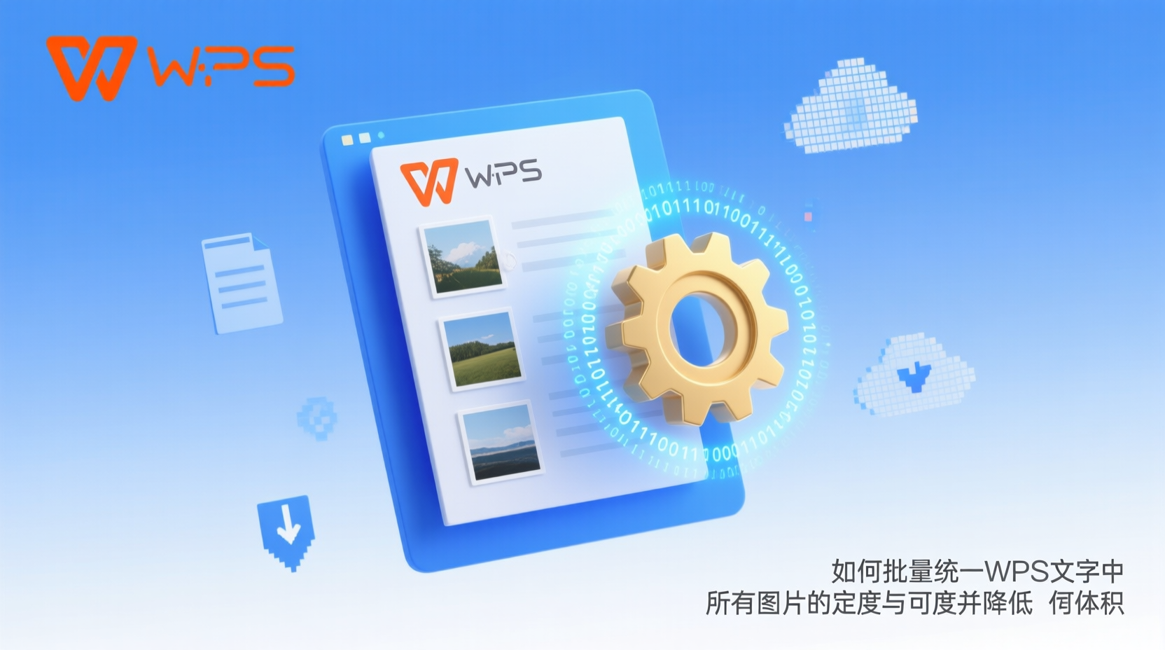 如何批量统一WPS文字中所有图片的宽度与高度并降低文件体积